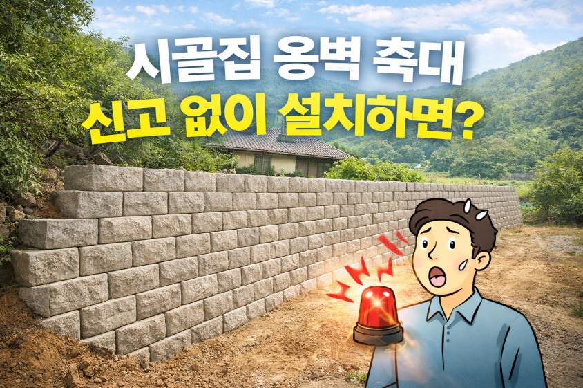 시골집 옹벽 축대 신고 없이 설치하면?