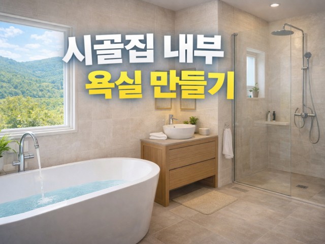 시골집 내부 욕실 만들기