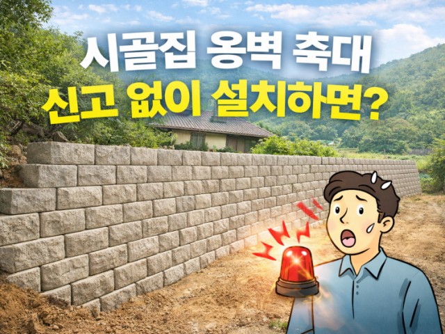 시골집 옹벽 축대 신고 없이 설치하면?