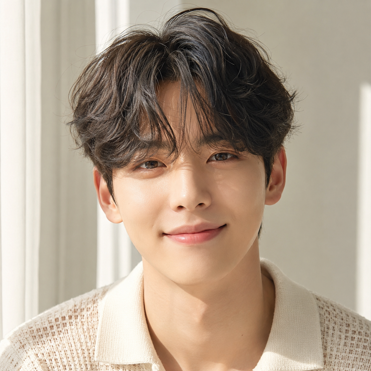 시스루 댄디 컷 + 볼륨 펌