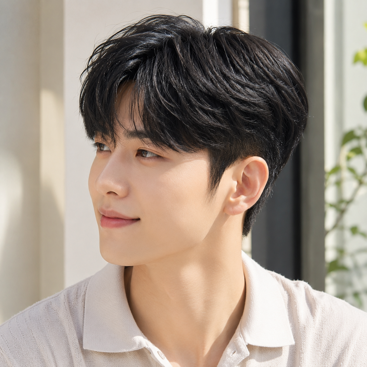 스와로 컷 + 볼륨다운 펌