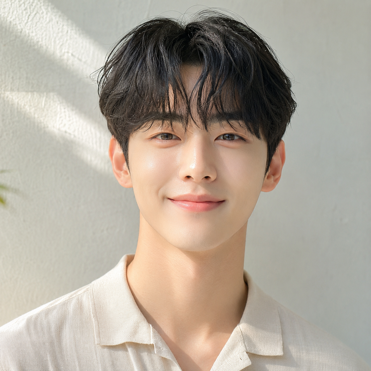 소프트 투블럭 컷 + 가르마 펌