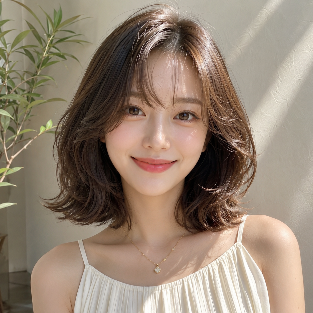 레이어드 컷 + 허그 펌