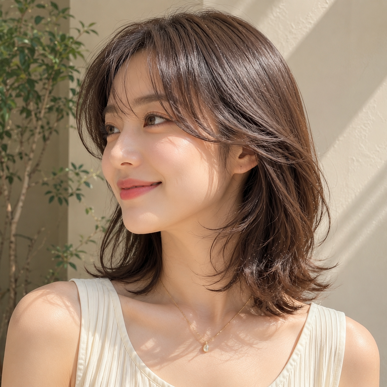 롱 레이어드 컷 + 빌드 펌