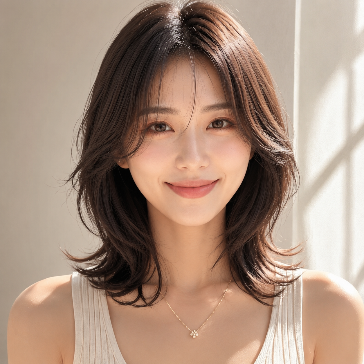 레이어드 컷 + 허그 펌