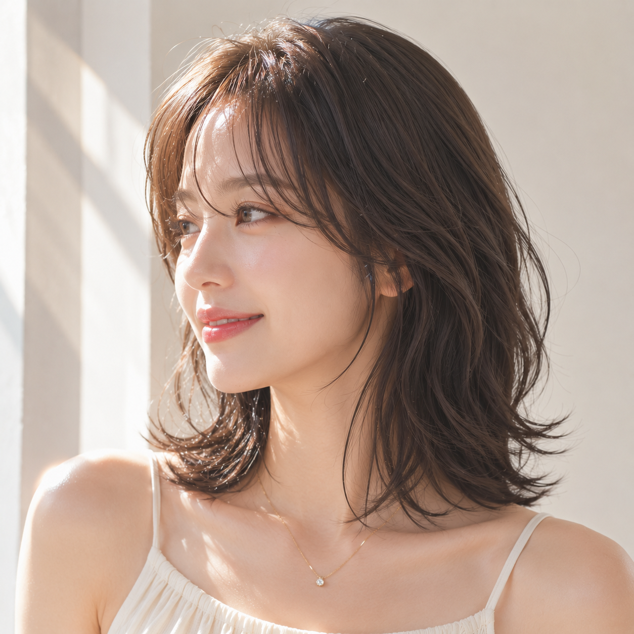 롱 레이어드 컷 + C컬 펌