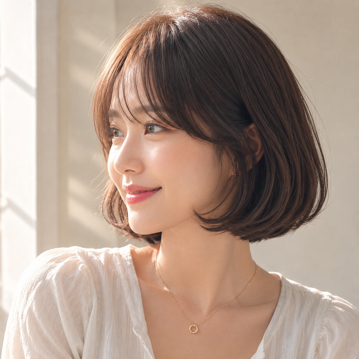보브 컷 + 볼륨 펌
