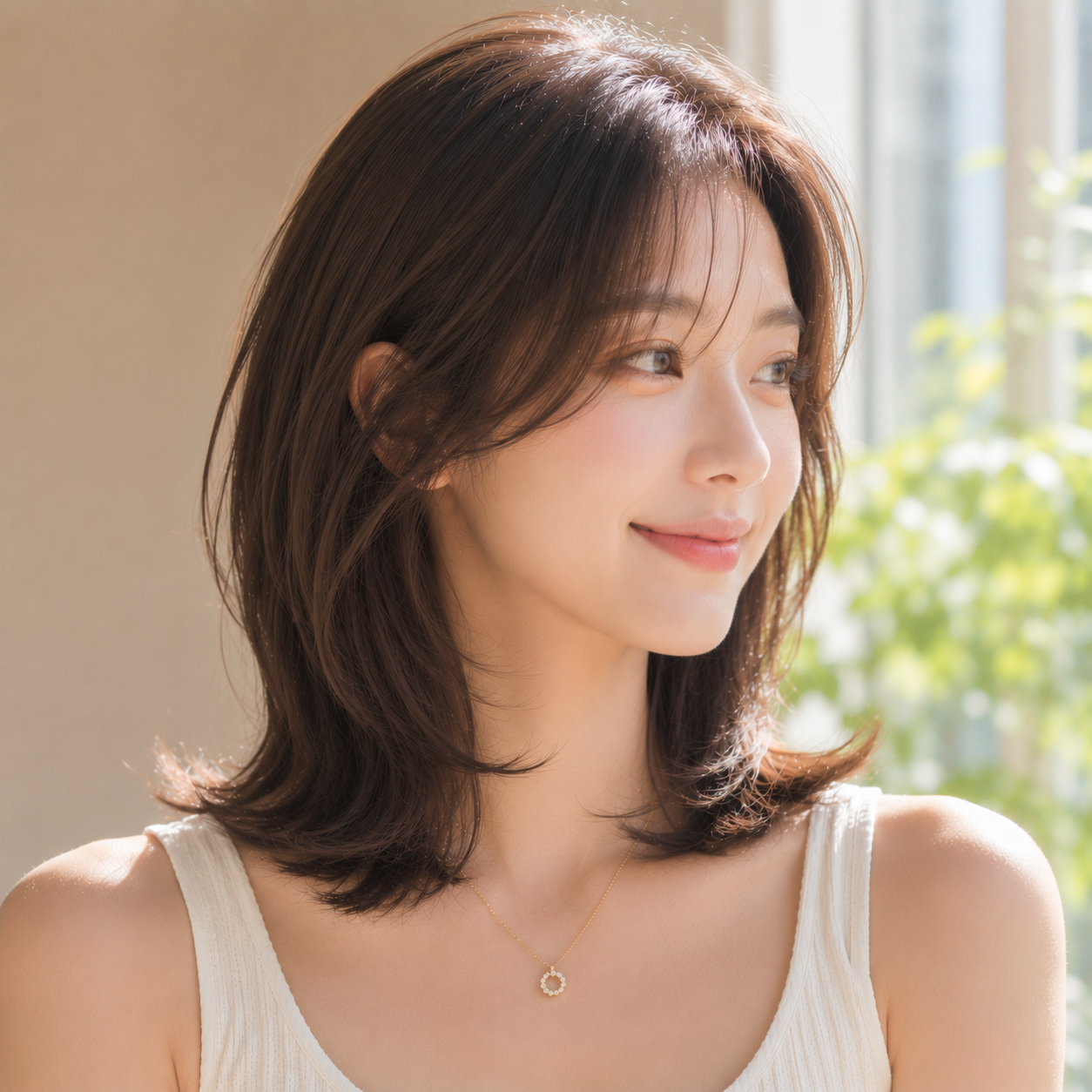 레이어드 컷 + C컬 펌