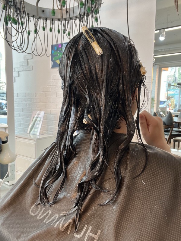 청주 미용실 굵은 웨이브 셋팅펌 시술중3
