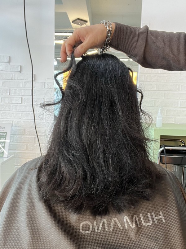 청주 미용실 굵은 웨이브 셋팅펌 시술중5