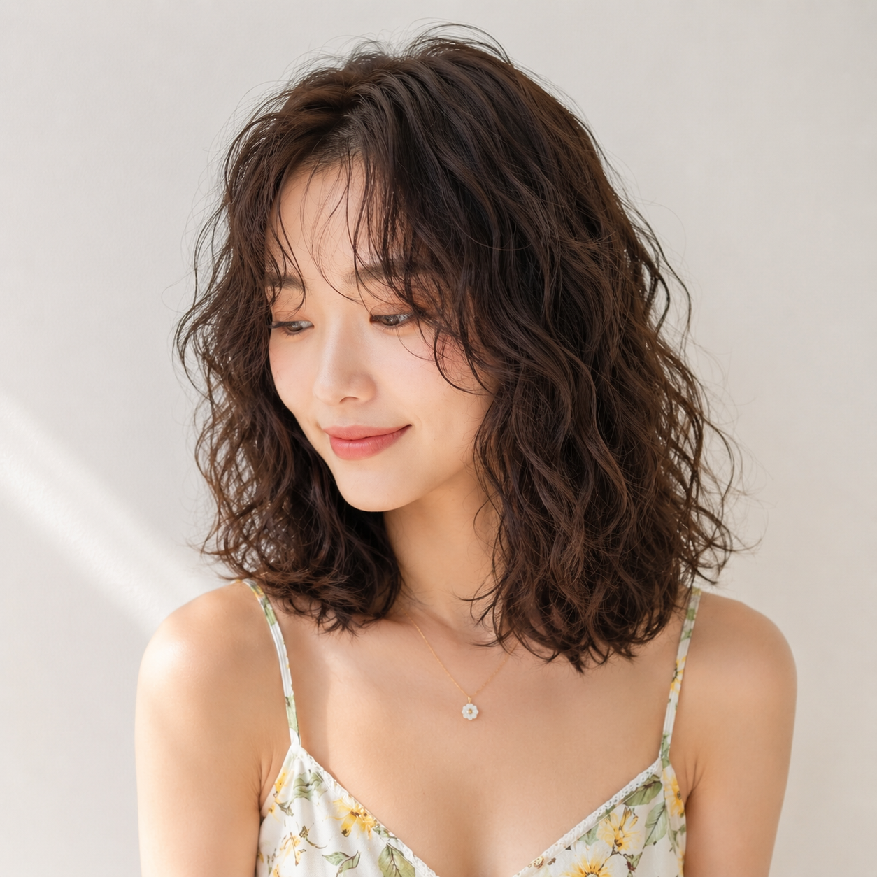 여자 중단발 히피펌 성신여대 미용실 한스헤어에서