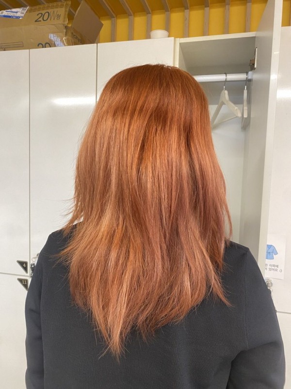 성신여대 미용실 레드브라운 컬러체인지1