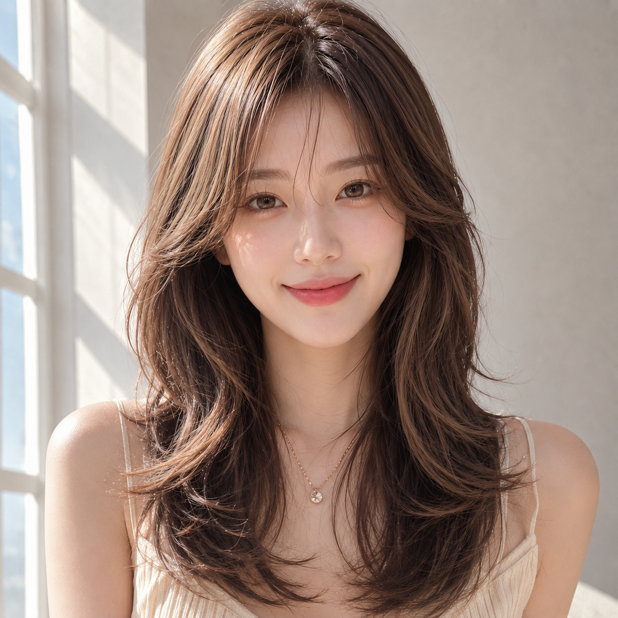 롱 레이어드컷 발레아쥬 브라운 염색 성신여대 미용실 살롱드바이퍼스트에서