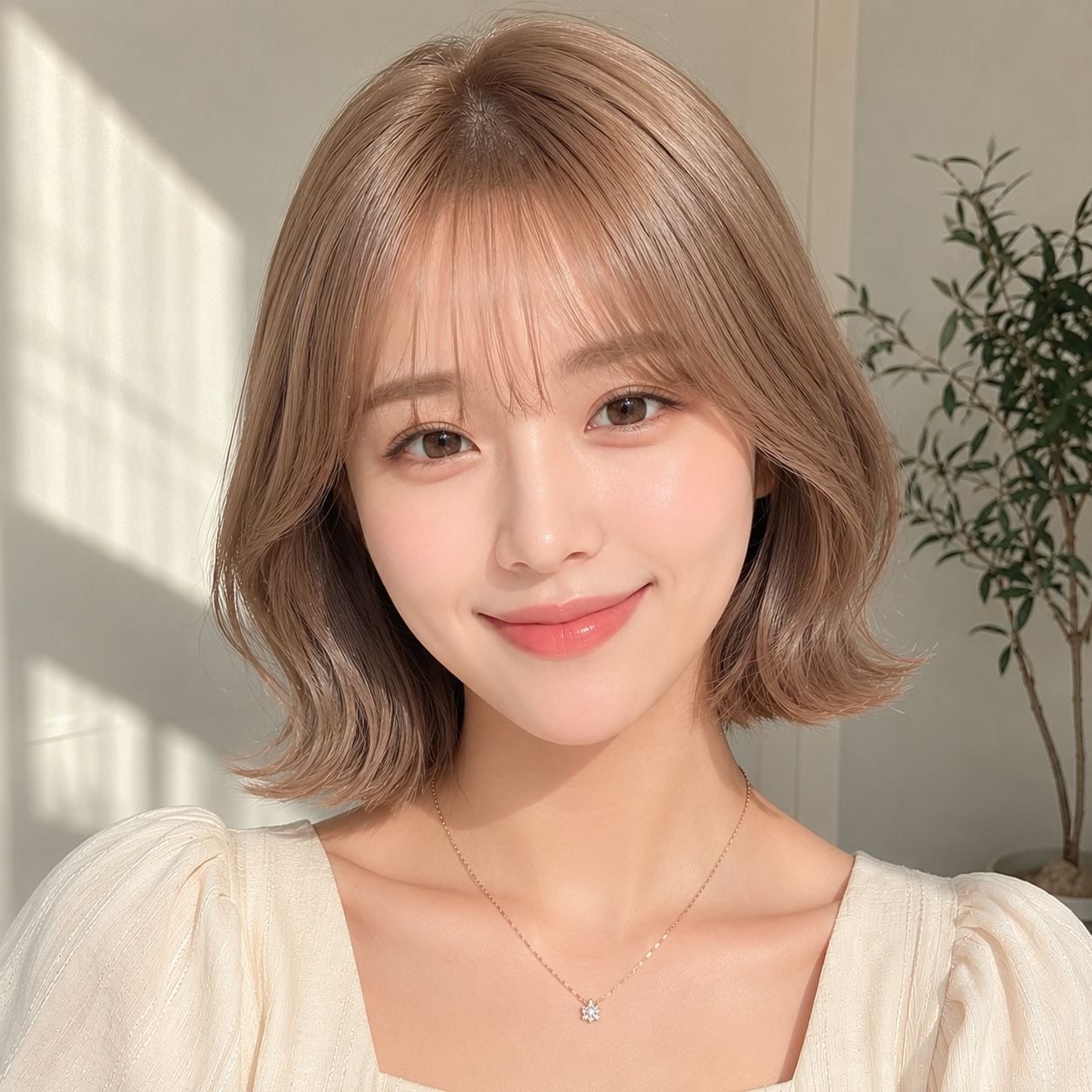 단발 위켄드 보브컷 헤이즐 베이지 염색 성신여대 미용실 살롱드바이퍼스트에서