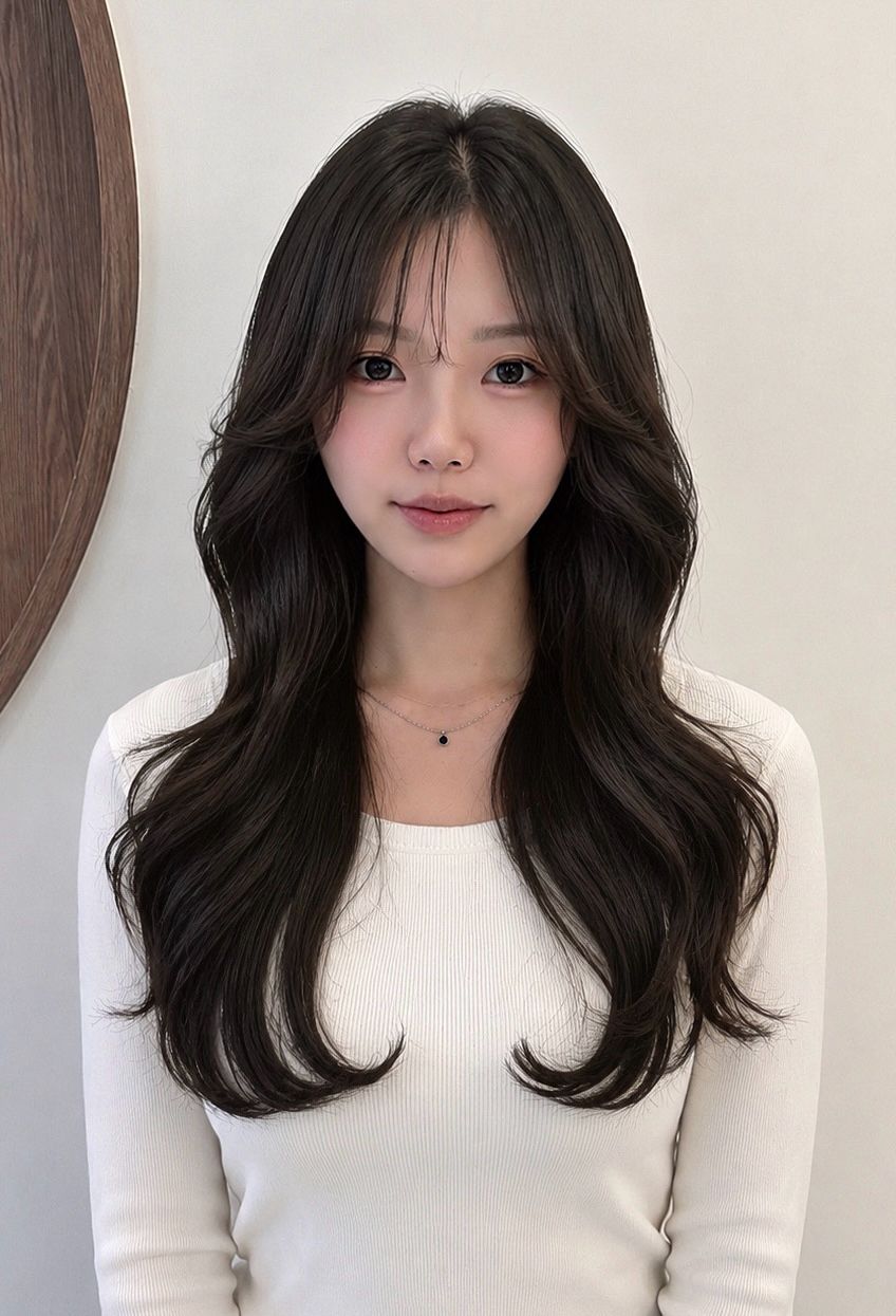 성신여대미용실 살롱드바이퍼스트은비 여리여리한 분위기 완성하는 긴머리 굵은 웨이브펌