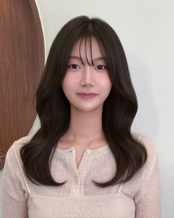 성신여대역 미용실 살롱드바이퍼스트 은비 손질편하고 우아한 엘리자벳펌 시술후 앞모습