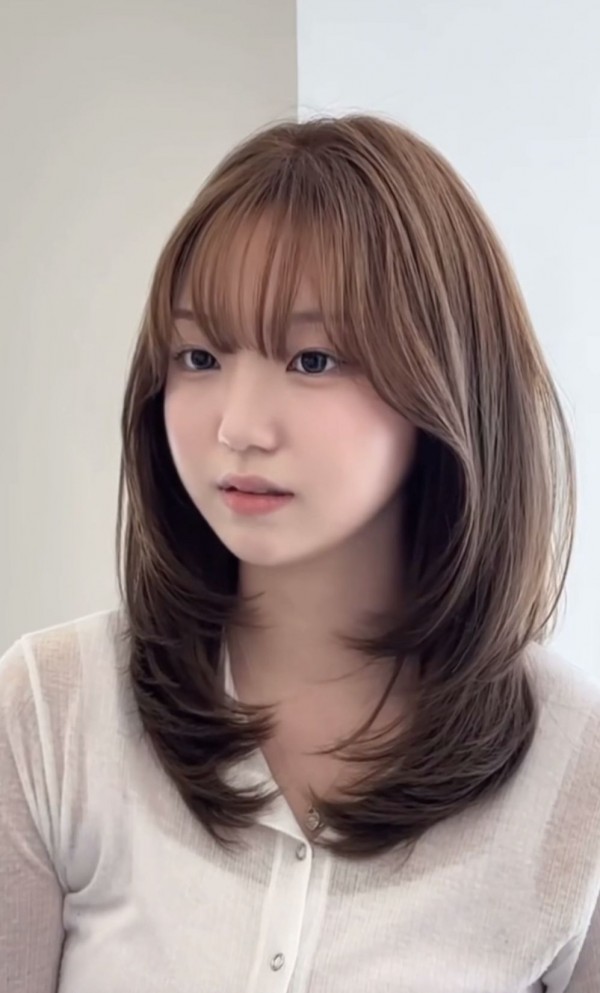 성신여대 미용실 얼굴 작아보이는 중단발 레이어드 c컬펌