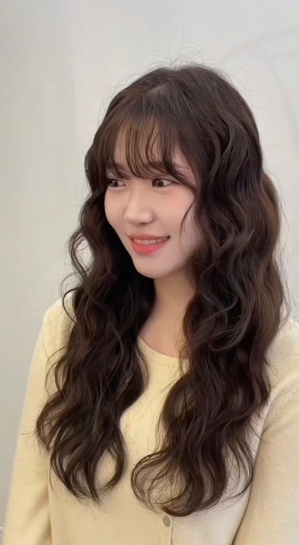 성신여대 미용실 긴머리 젤리펌 굵은히피펌 시술후 앞모습