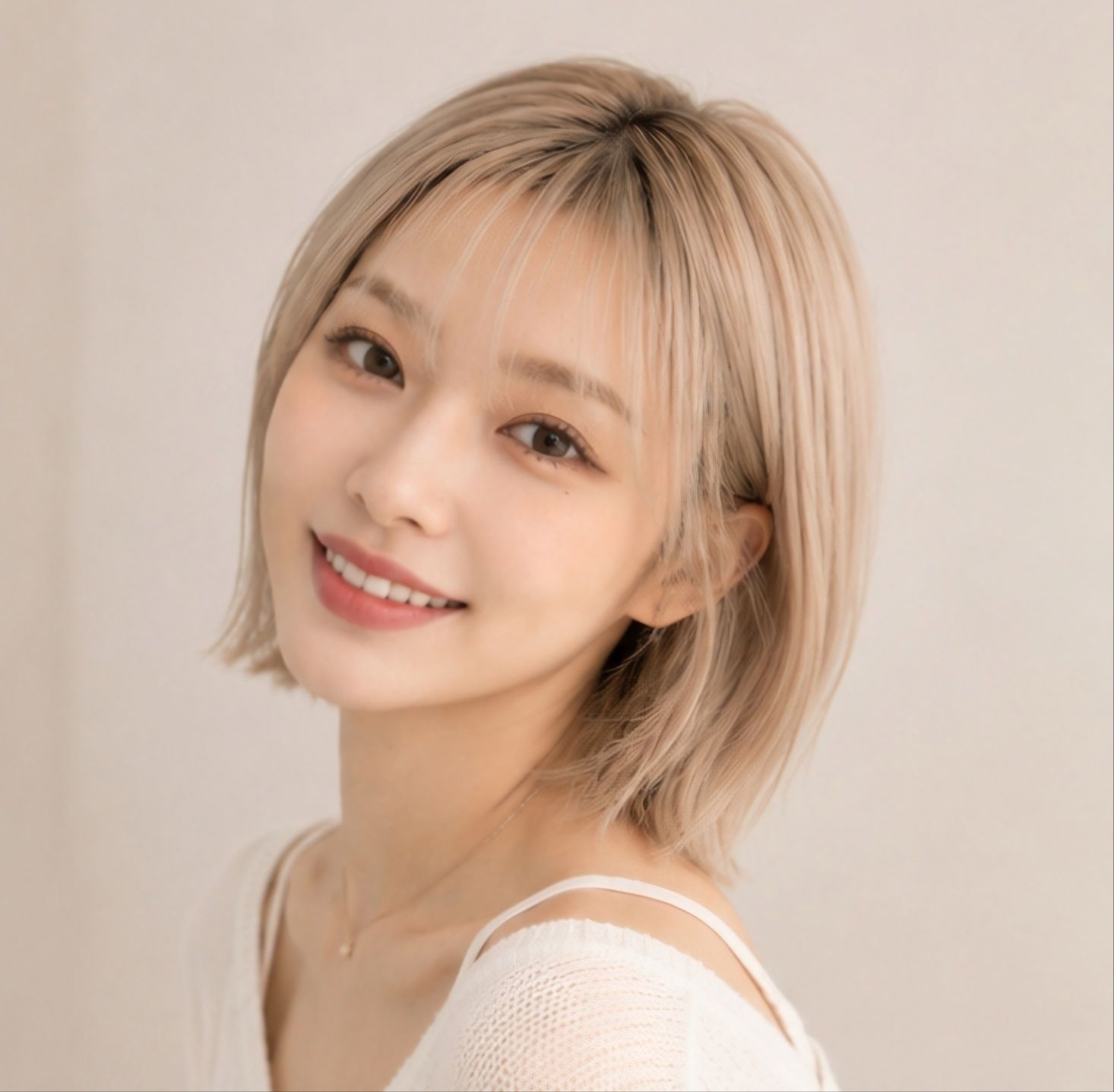 단발테슬컷 탈색 브론드 염색 성북구 미용실 마타헤어에서