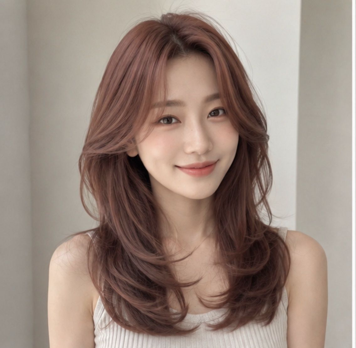 긴머리 레이어컷 오렌지 핑크브라운 성신여대 미용실 마타헤어에서