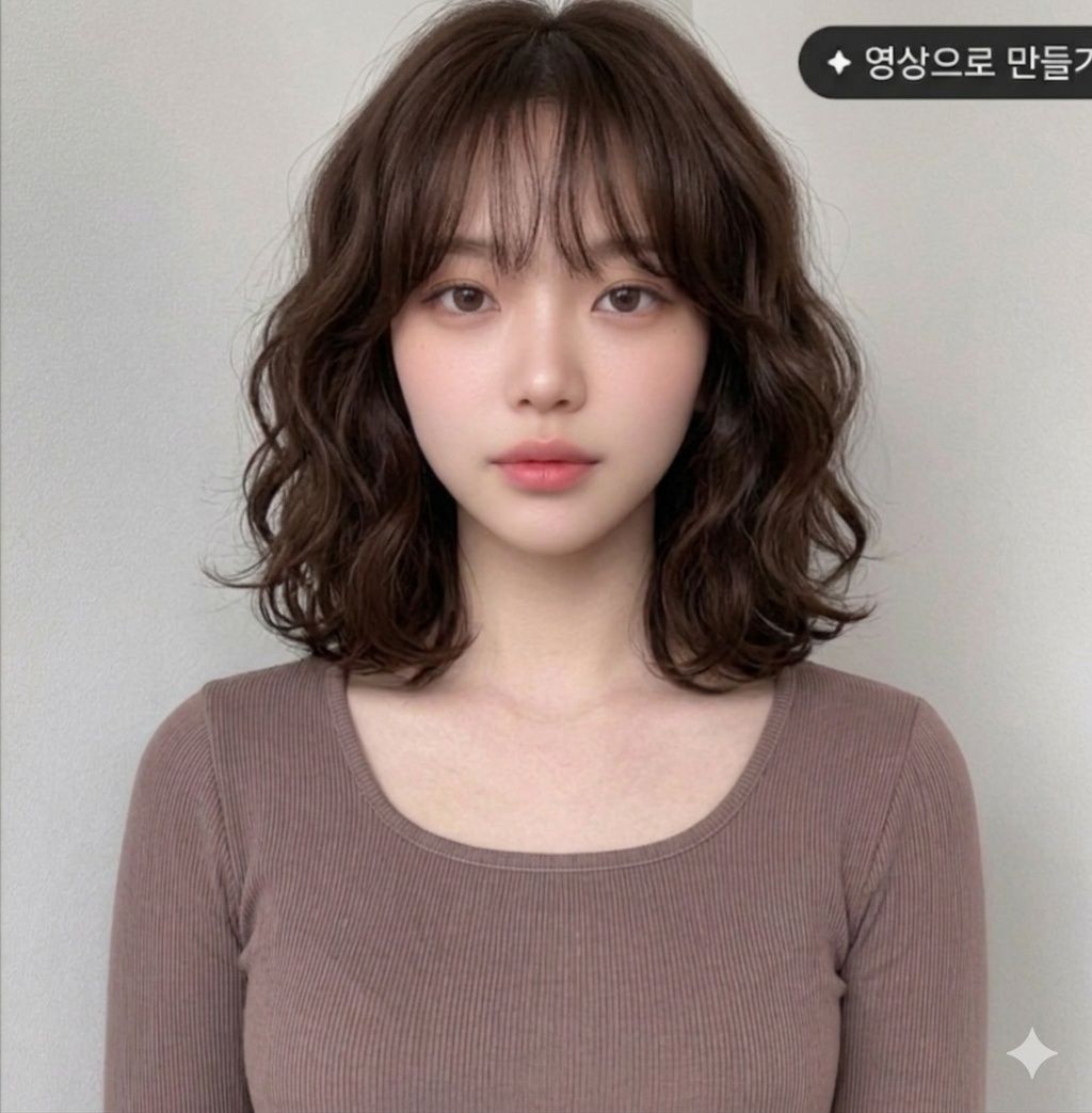 단발 웨이브 셋팅펌