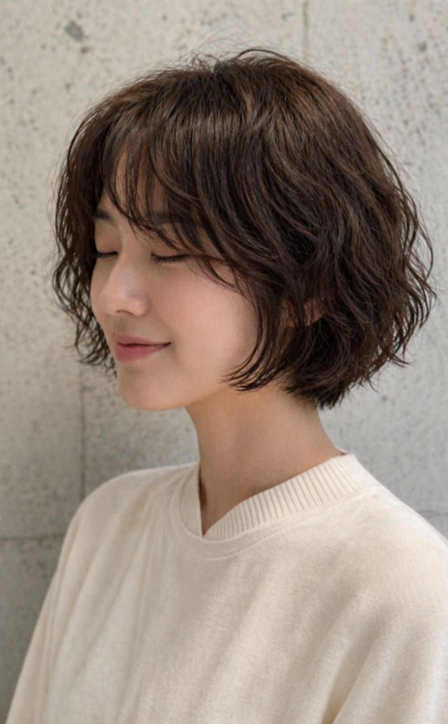 단발 c컬 셋팅펌