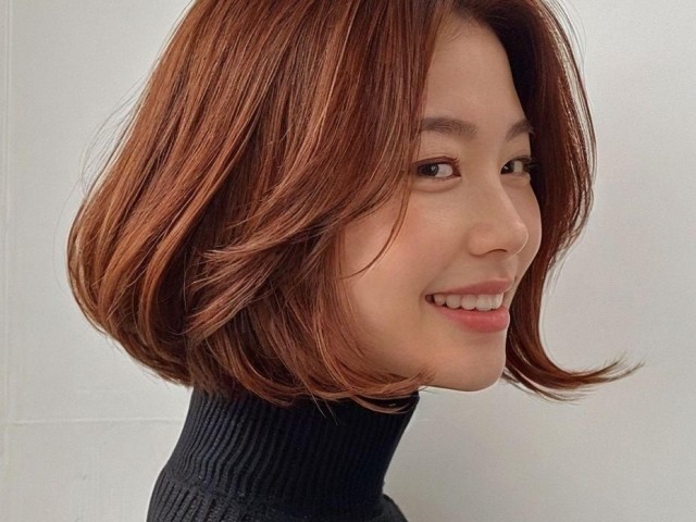 성신여대 미용실 단발 CS 믹스펌 오렌지 브라운