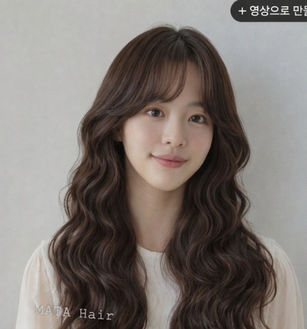 긴머리 물결펌 셋팅펌1