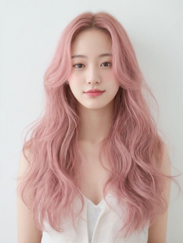 성신여대 미용실 핑크염색 탈색 레이어드컷