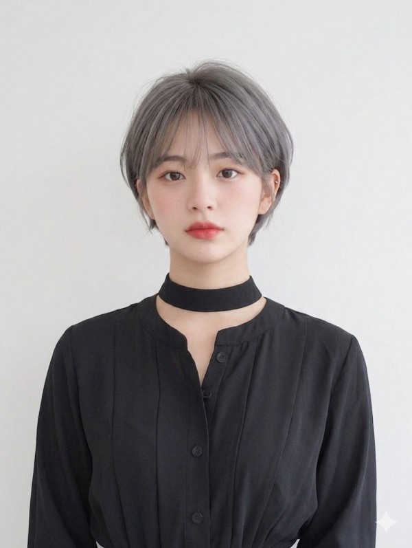 그레이염색 숏컷1