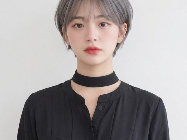 그레이염색 숏컷