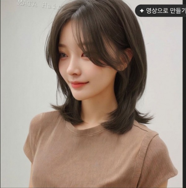 중단발 레이어컷 매트브라운1