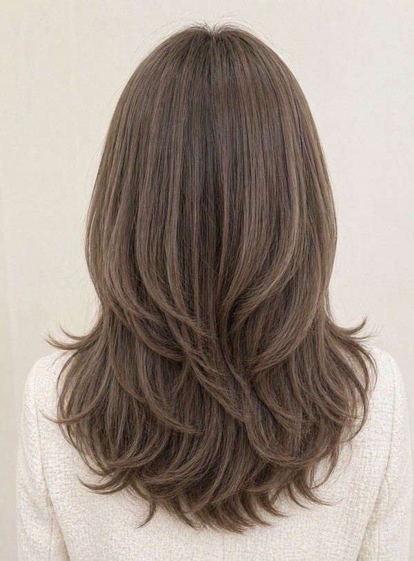 긴머리 레이어드컷 에쉬브라운2