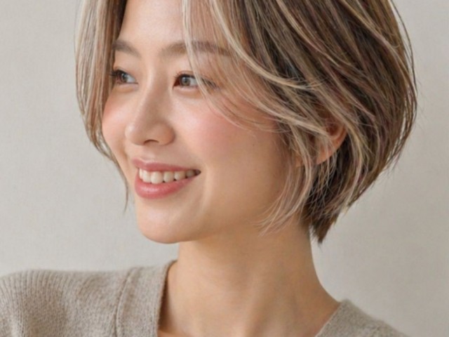 숏컷 투톤 브릿치 시크릿 염색