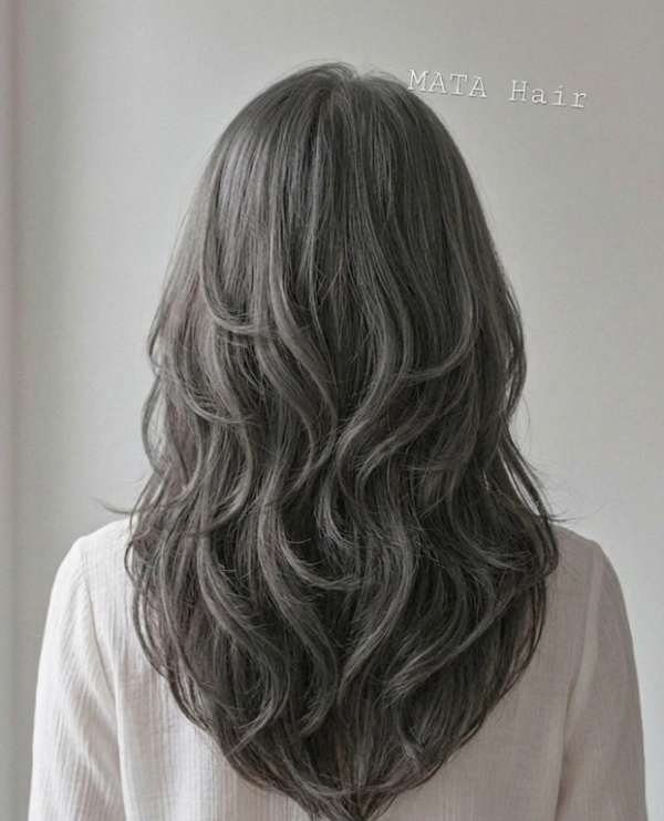 성신여대 미용실 긴머리 cs컬 에쉬 그레이염색3