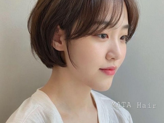 성신여대 미용실 숏 단발 볼륨 펌 오렌지 브라운염색 보브컷