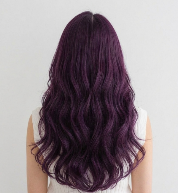 성신여대 미용실 긴머리 퍼플염색 러블리펌2