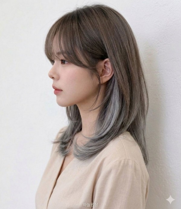 단발 레이어컷 에쉬 투톤 시크릿2