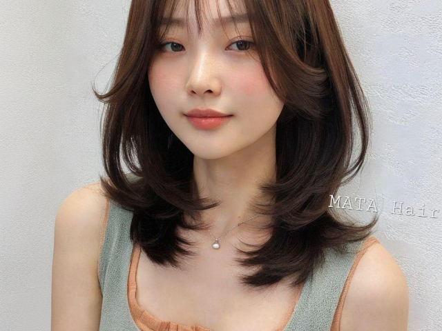 성신여대 미용실 중단발 레이어 C컬펌 웜 브라운