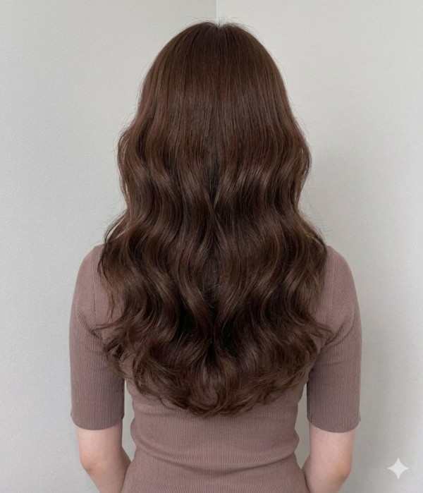 긴머리 셋팅펌 초코 브라운 염색3