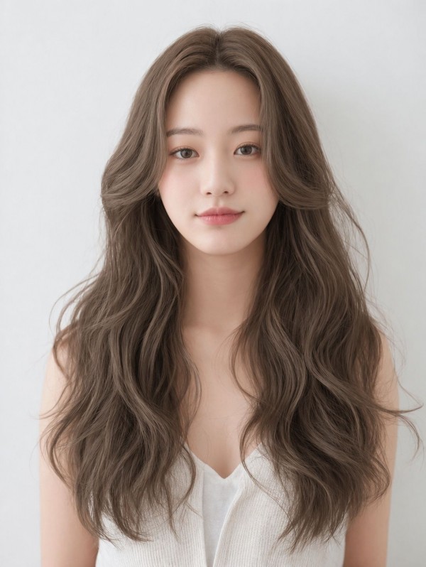 긴머리 매트 브라운 염색  빌드펌1