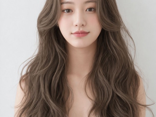 긴머리 매트 브라운 염색  빌드펌