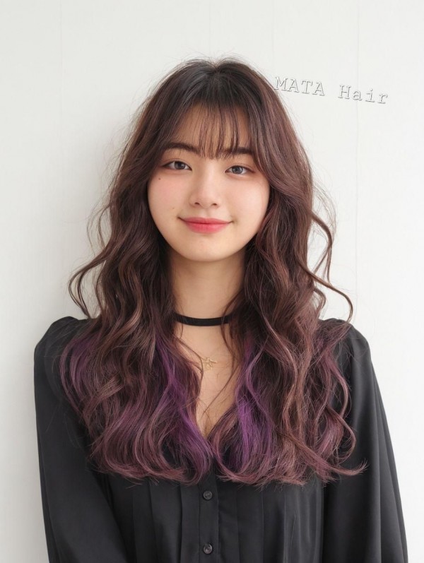 성신여대 미용실 퍼플 옴브레 히피펌