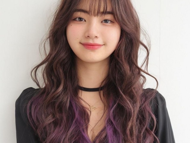 성신여대 미용실 퍼플 옴브레 히피펌