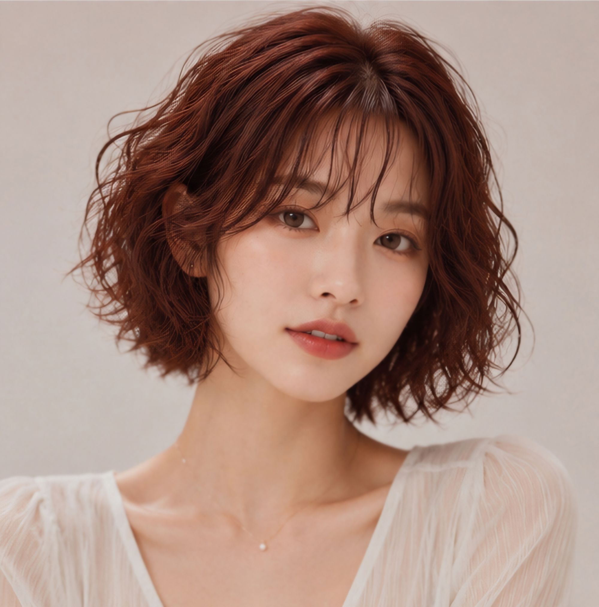 성신여대미용실 추천, 숏 히피펌 레드브라운으로 트렌디한 스타일 완성