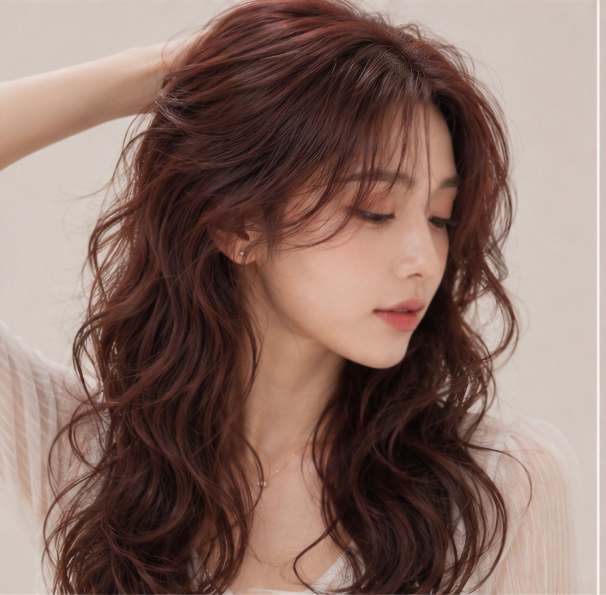 성신여대미용실 추천, 레드브라운 롱헤어 구름펌으로 분위기 여신 변신