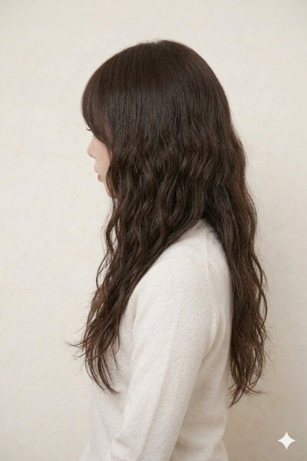 성신여대 미용실 히피펌 시술후 좌측면