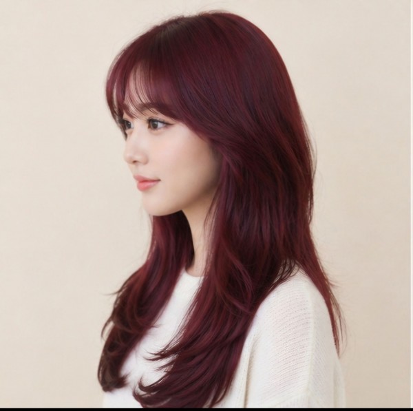 레이어드컷 레드브라운컬러1