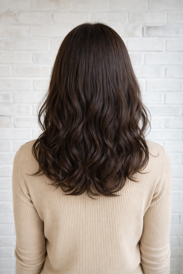 성신여대 미용실 물결웨이브펌 시술후 뒷모습