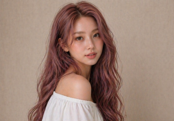 탈색 머리스타일 애쉬핑크1